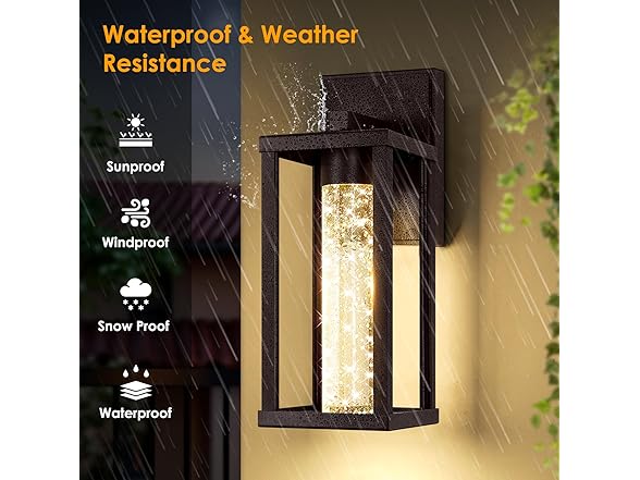 Brightever B0DP4C15BJ Outdoor Wall Light Brown 2-Pack
