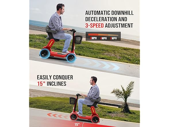 Glashow Glashow S3 Mobility Scooter for Seniors - 25 Miles