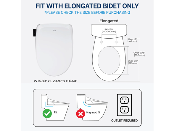 Inus R31 Electronic Bidet Heated Seat & Wireless Remote