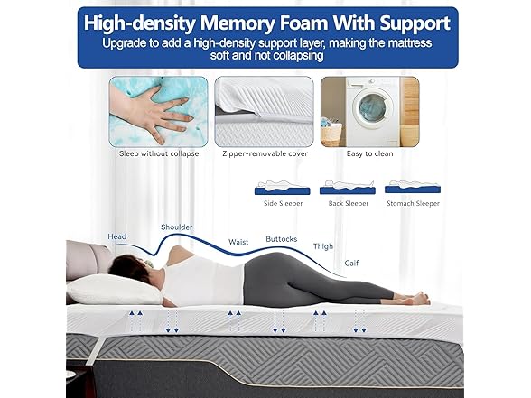 WEUP Firm Mattress Topper 4 Inch King Size