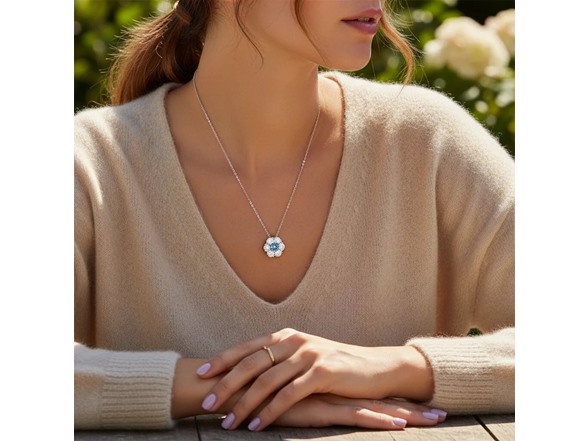 Floral Moissanite Necklace 2 CTTW