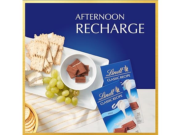 Lindt Classic Recipe Milk Choc Bar 12pk