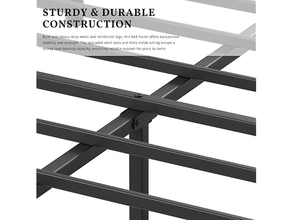 ZIYOO 14 inch Metal Queen Bed Frame with Vintage Style