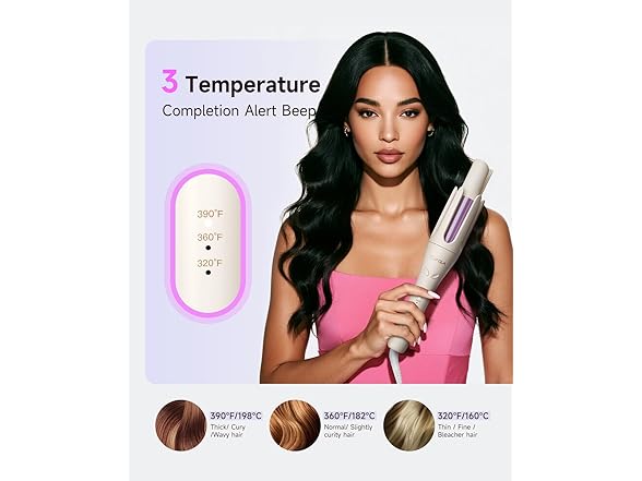 Rotating Curling Iron with 3 Temp
