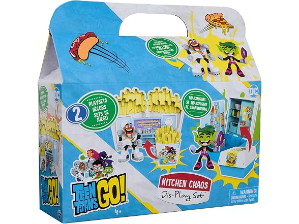DC Comics Teen Titans Go Kitchen Chaos Playset with 2 Figures