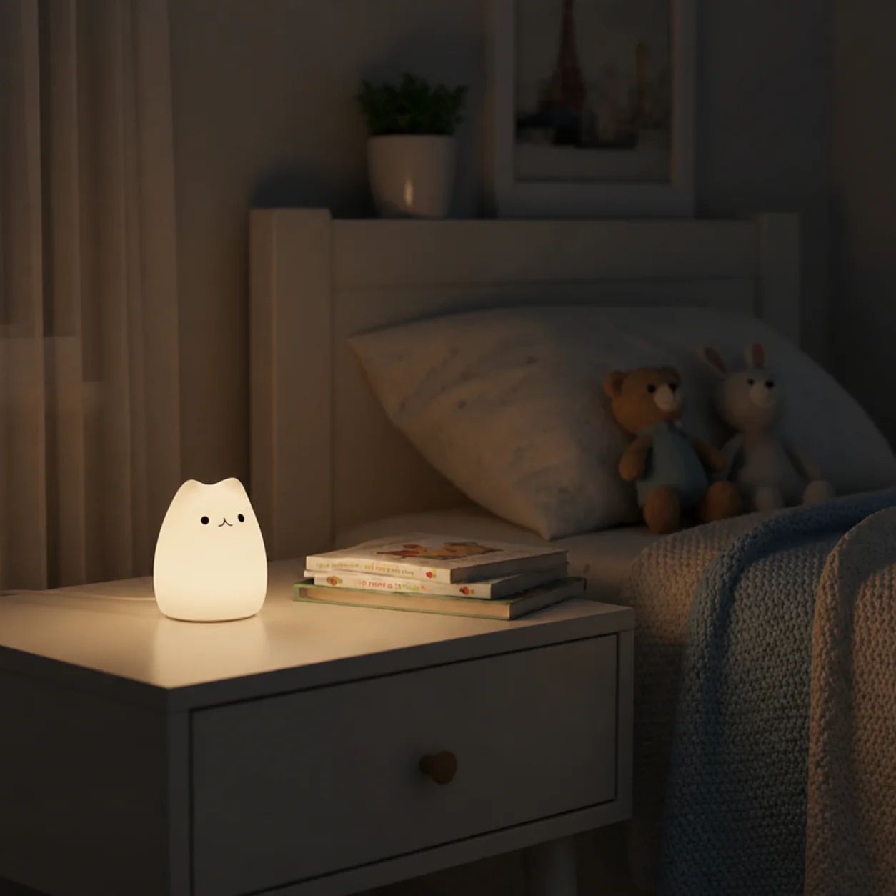 Soft Mushy Color Changing Cat Lamp Night Light - Gallery 5