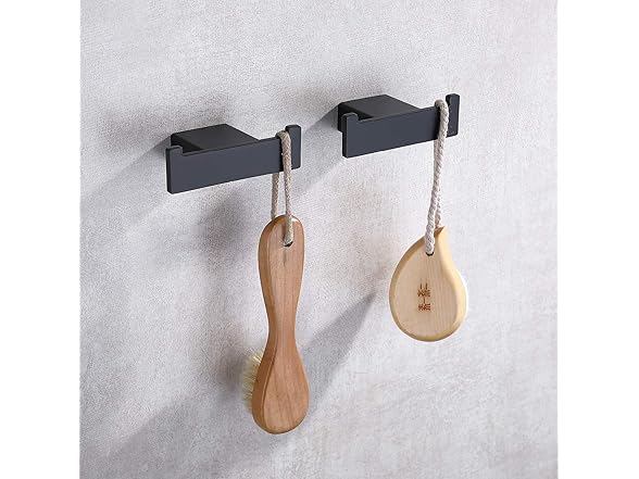 TASTOS Bathroom Hooks Matte Black 2pk