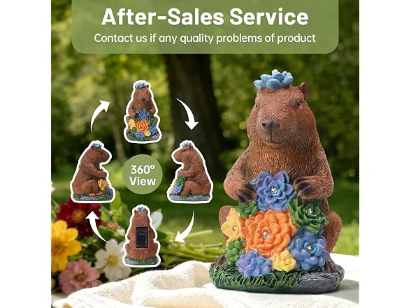 Solar Capybara Garden Statue