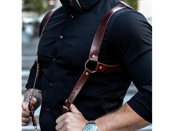 ALRICOL Men leather body belts Punk Adjustable