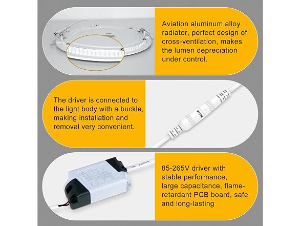 Aolyty Ultra Thin 6W LED Ceiling Panel