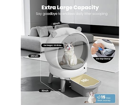 Cayonad Auto Self-Clean Litter Box