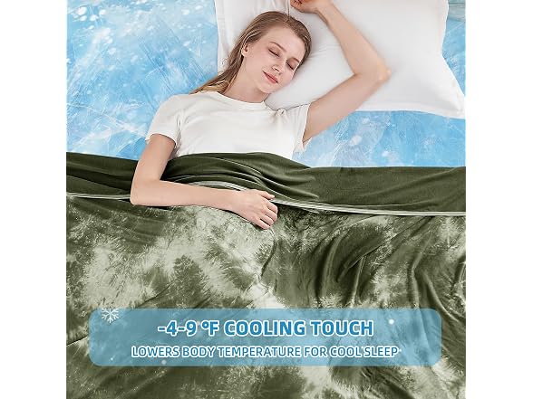 inhand Cooling Blanket Twin Dark Green