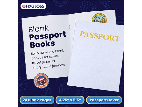 Hygloss Fake Passport Book – Bulk 50 Pack