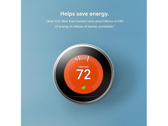 Google Nest Learning Thermostat - Programmable Smart Thermostat for Home - 3rd Generation Nest Thermostat - Compatible with Alexa - Brass (Renewed) (Open Box)