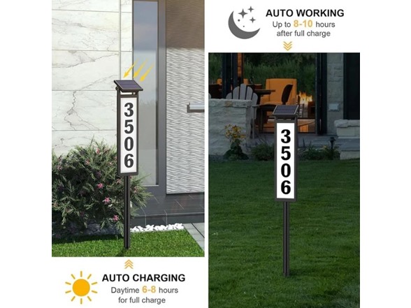 Solar Lighted House Address Sign LED
