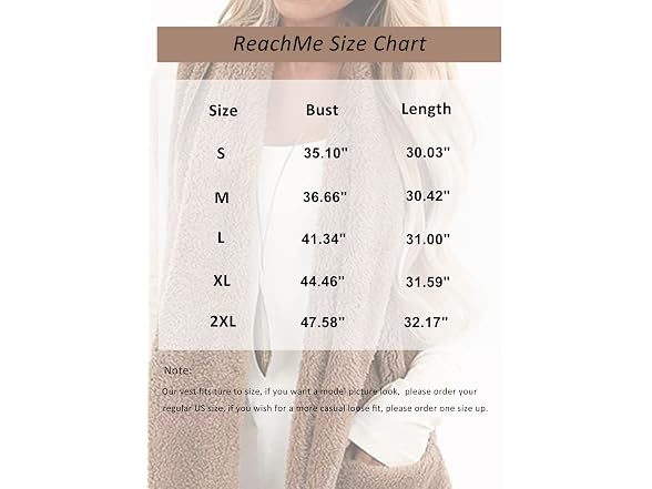 ReachMe Women (XL) Sherpa Vest Open Front Cardigan