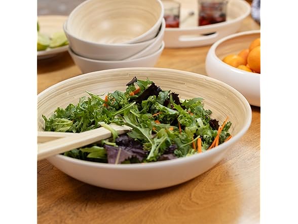 LEXA 2-Piece Handcrafted Bamboo Entertaining Set