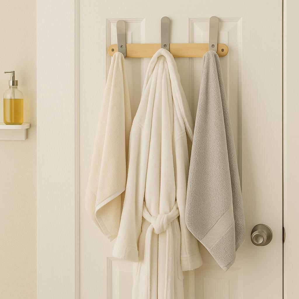 Wall Mounted Wood & Metal Hook Coat Rack - Gallery 22