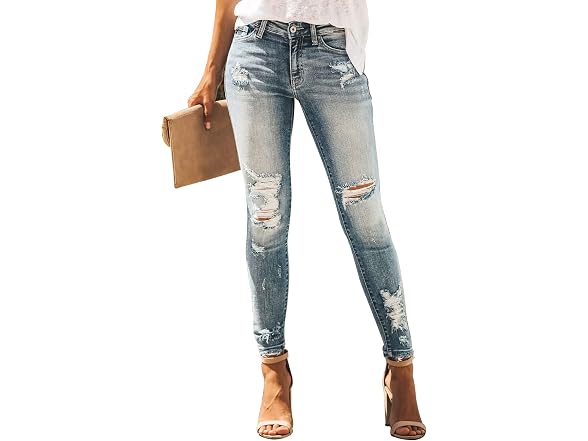 Kunmi Women (8) Ripped Skinny Slim Jeans Pants