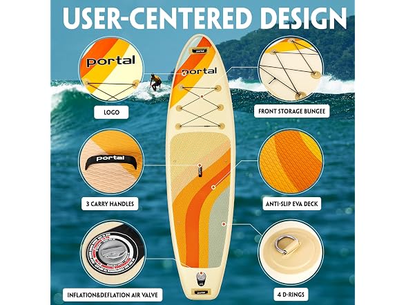 PORTAL Beige Inflatable Paddle Board 10'6"