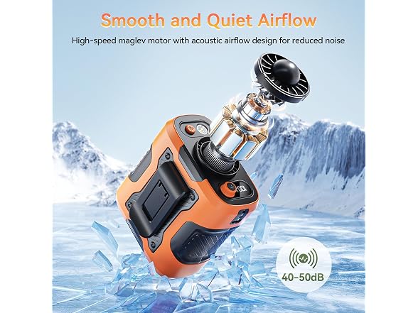 Orange Clip on Waist Fan 100 Speeds