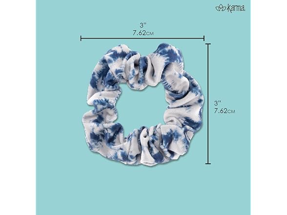 Karma Slim Hair Scrunchies 100 Piece Gray Floral