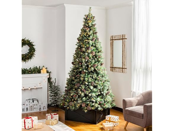 Glitzhome Christmas Tree Collar, 32" L Black Wooden