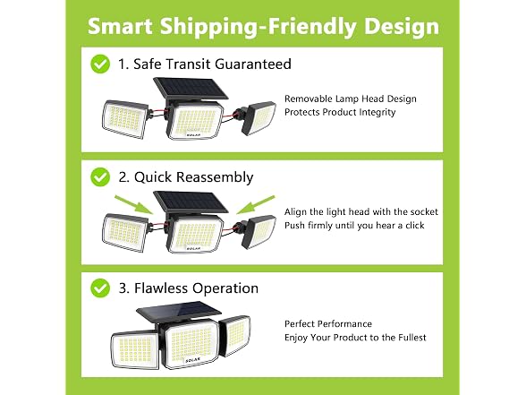 DAMINY Solar Motion Light 3-Head
