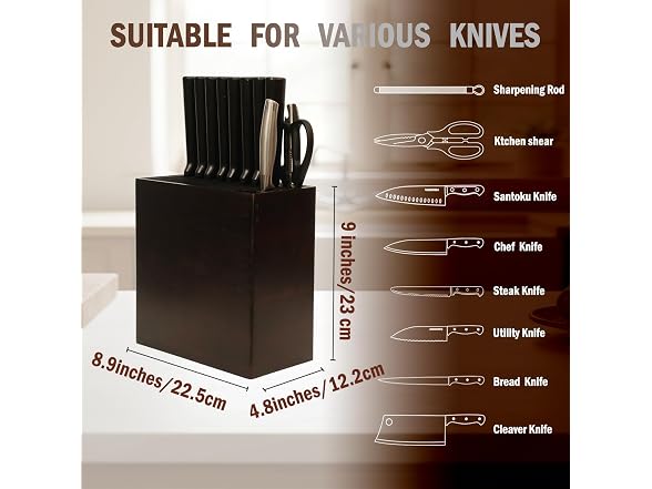 SindiBell XL Acacia Knife Block