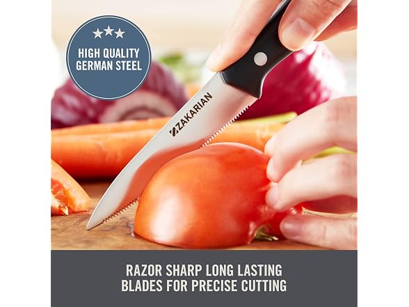 Zakarian by Dash 2 Pc Chef Grade German Steel Paring Knife Set