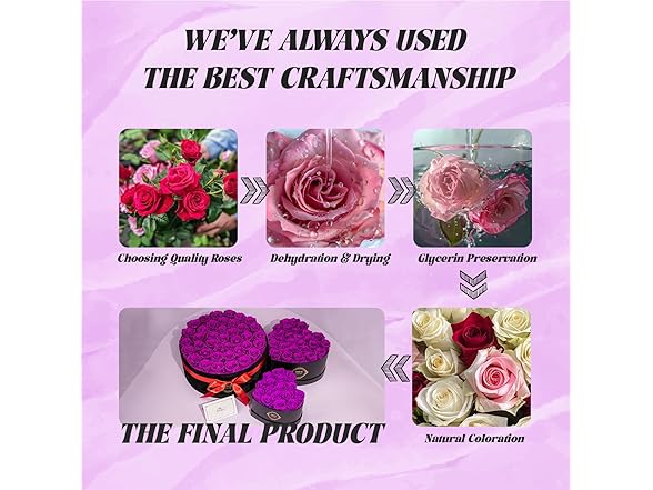 Otuo 40 Real Preserved Roses in Suede