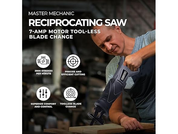 Master Mechanic J1F-DU05-28D 7A Reciprocating Saw