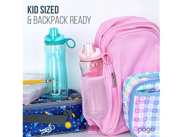 Pogo Bottle with Soft Straw Lid, 18 oz, Teal