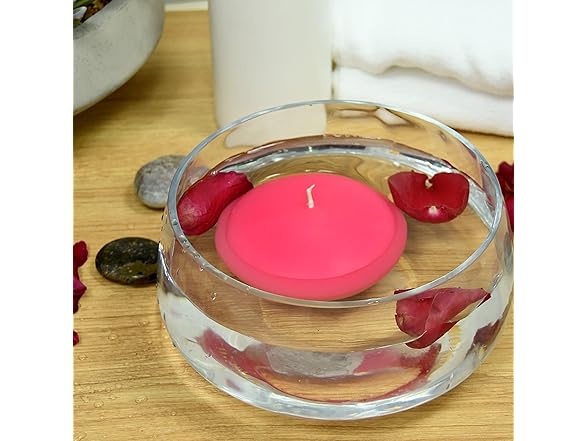 3-Pc Floating Candles, 4-Inch, Hot Pink