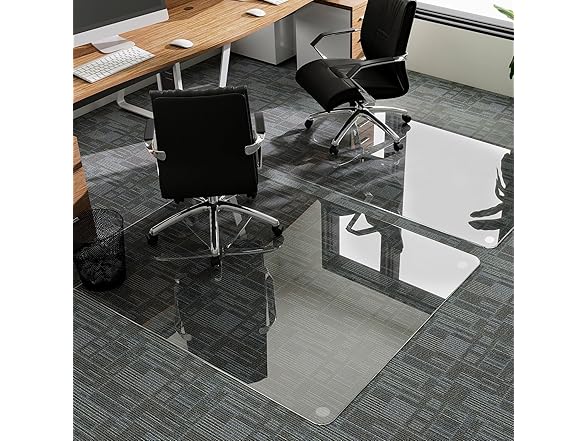 Tempered Glass Chair Mat, 54"x32"