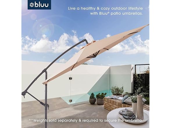 BLUU BANYAN 10 FT Patio Offset Umbrella