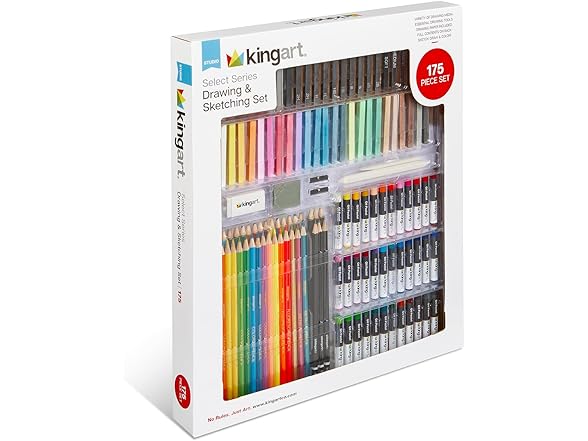KINGART Select Series Drawing & Sketching Set, 175 pc