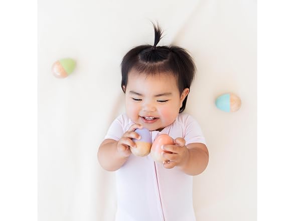 Pearhead Wooden Egg Shaker Baby Toy Set
