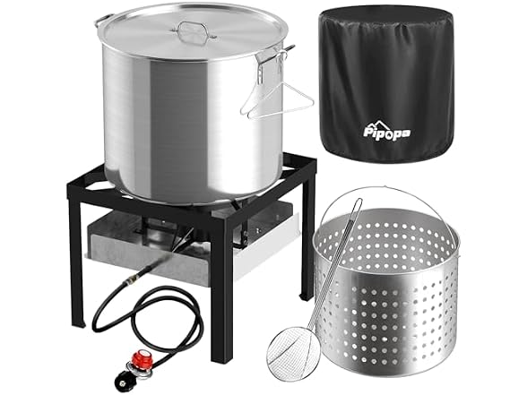 100QT Seafood Boiling Kit w/ Cover & 16" Skimmer