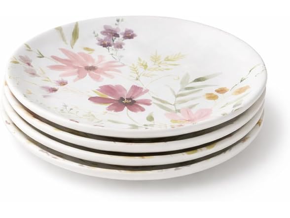 Wildflowers Ceramic Dessert Plates 4CT