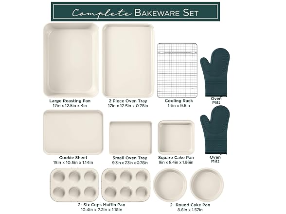 Nonstick Stackable Bakeware Set, 13 Pcs