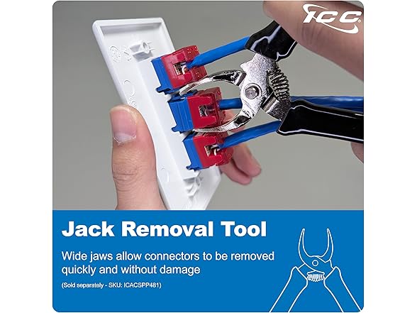 ICC 1-Port Keystone Wall Plate, 25Pk