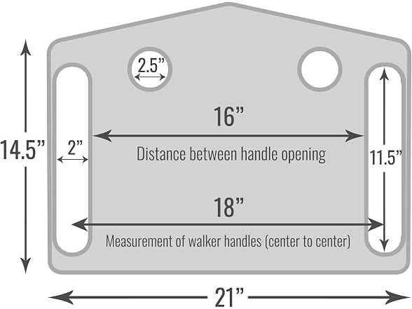 DMI Walker Tray with Cup Holders Gray