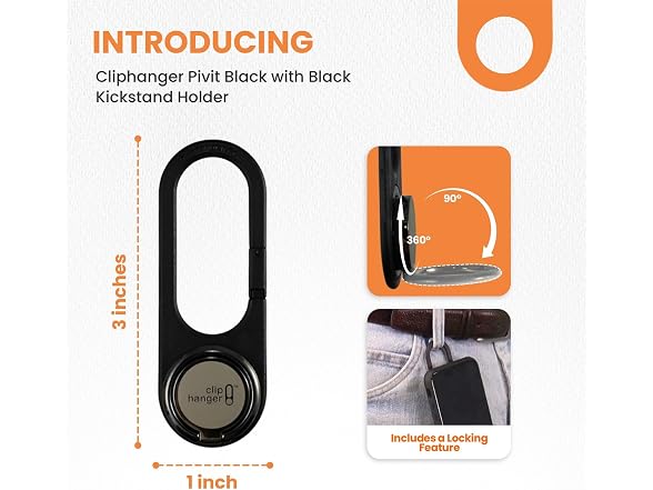 Cliphanger PIVIT with Black Kickstand Holder &