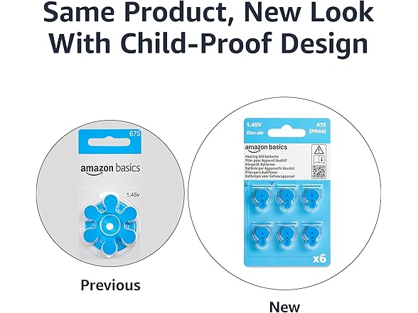 (60 PACK) Amazon Basics Hearing Aid Size 675 Zinc-Air Batteries