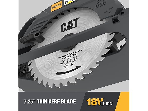 CAT DX532 18V Brushless 7-1/4in Circular Saw Kit