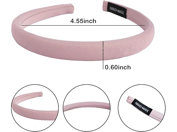Kasmena 5PCS 0.6" Sponge Padded Headband