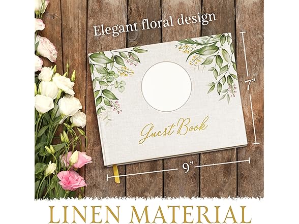 Elegant Guest Book with Linen Cover