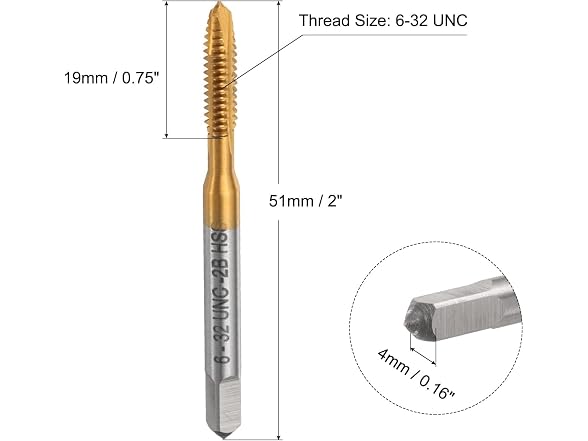 Athnevy FA2512008.1 2pcs 6-32 UNC Spiral Point Thr