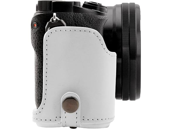 MegaGear Ever Ready Leather Camera Case and Strap (White)